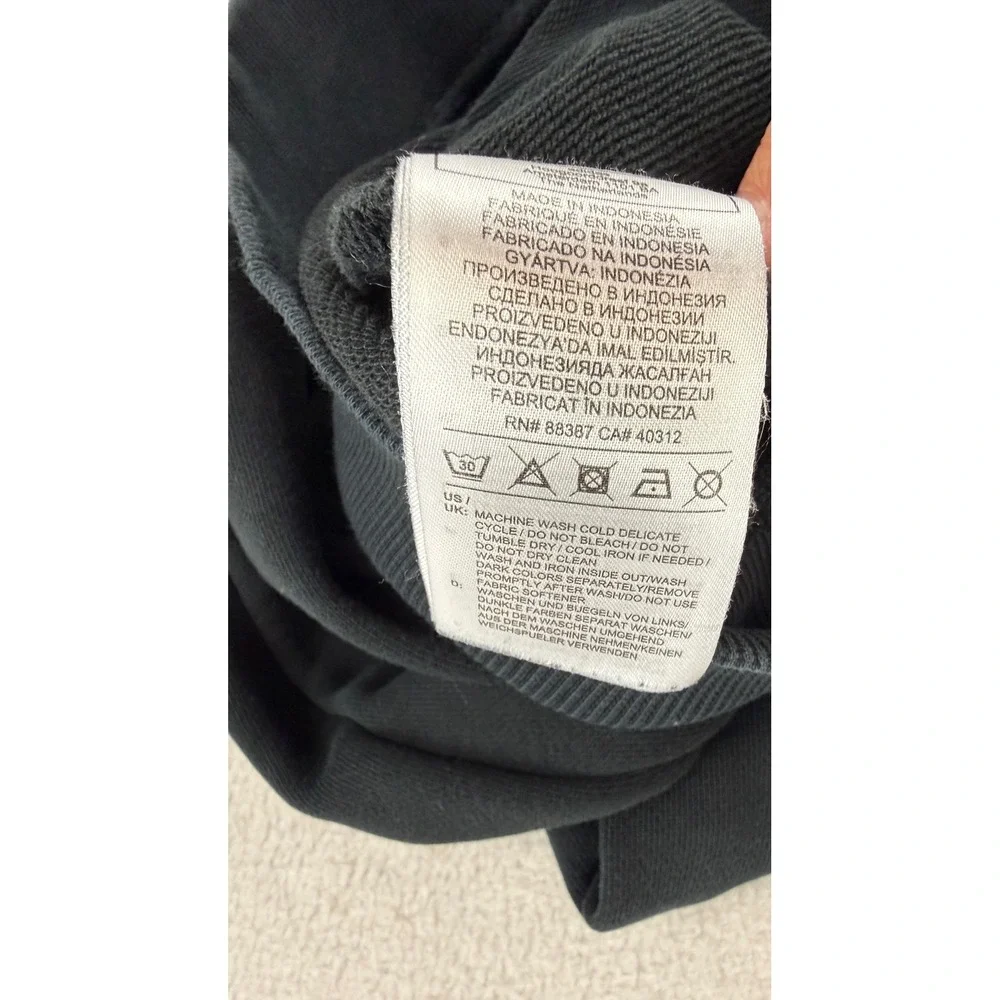 Adidas Sweatshirt Mens Small Black Chameleon Trefoil Logo Graphic Pullover